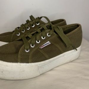 Olive green sneakers